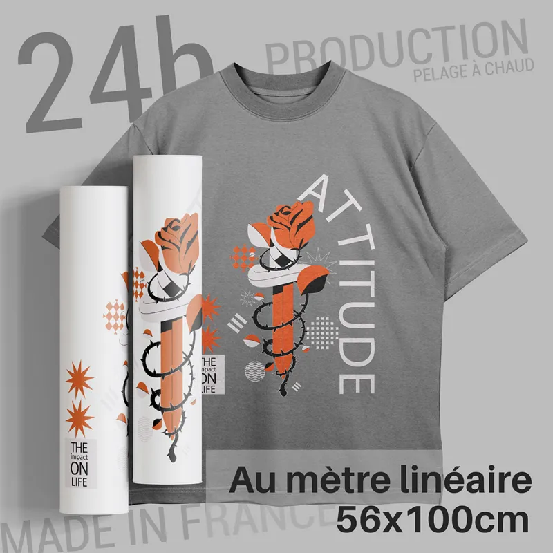 TRANSFERT DTF Textile au mètre linéaire - 56cm de large - Production Express 24h