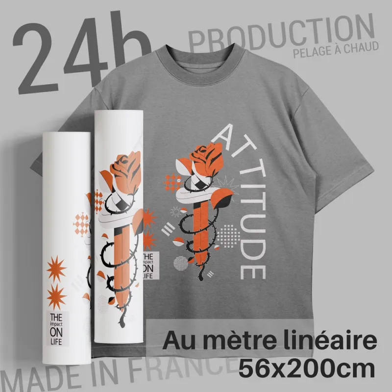 TRANSFERT DTF Textile deux mètres linéaires - 56cm de large - Production Express 24h